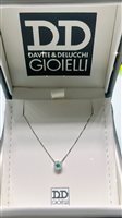 Collar Davite & Delucchi Mujer CLASSIC LINE in Oro blanco Smeraldo 0.06 Ct CLN012023SM - CLN012023SM